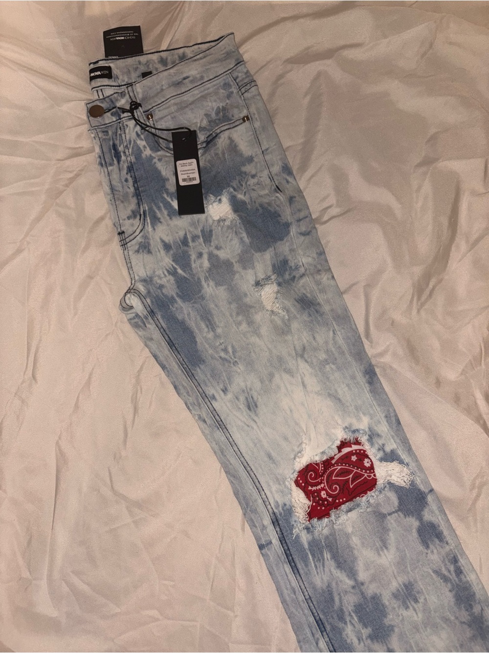 I’m Back Again Skinny Jean ( Men’s ) with Bandana Patches ( NWT )